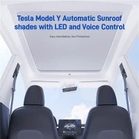 Tesla Model Y Автоматические шторки люка со светодиодами и голосовым управлением